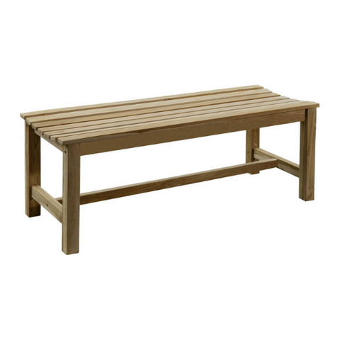 Rygløs bænk i klassisk teak - 120cm