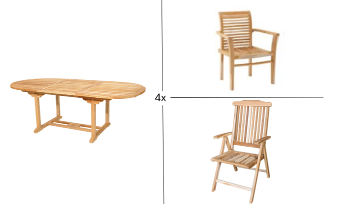 Bounty havesæt - 4 stole & bord