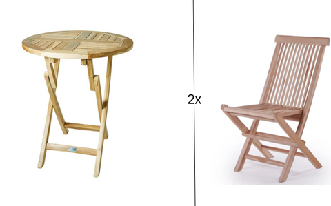 Cafésæt Ø66 - 2 stole & bord