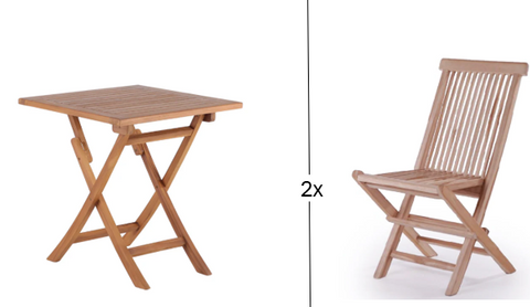 Cafésæt - 2 stole & bord