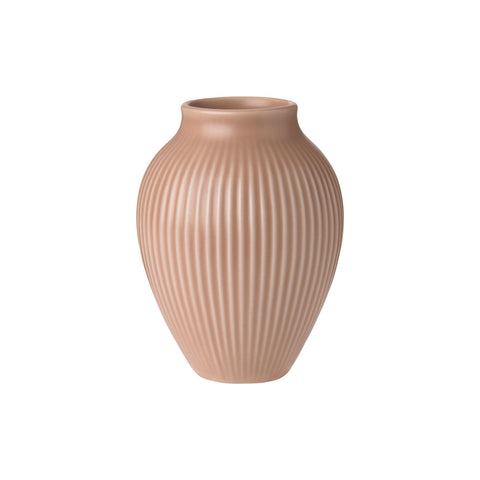 Knabstrup Keramik Ripple vase dusty rose H 12,5 cm