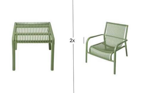 Loungesæt plastik - 2 stole og bord