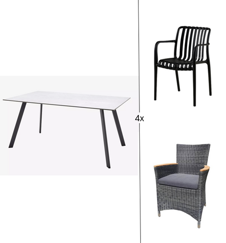OPAL HAVESÆT MED 4 STOLE
