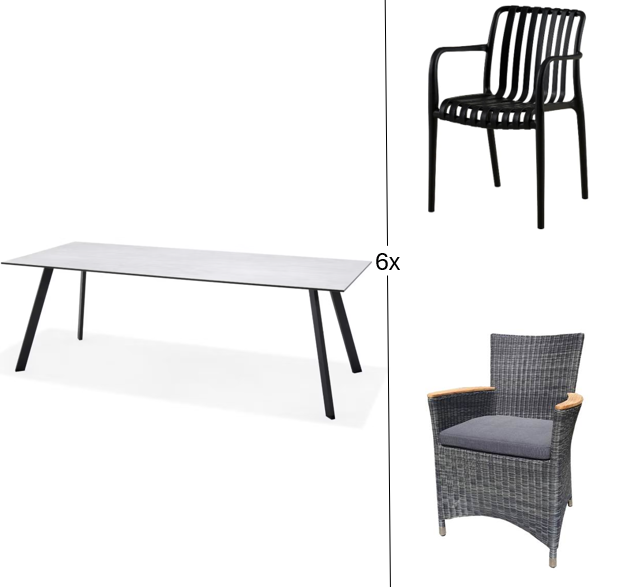 OPAL HAVESÆT MED 6 STOLE