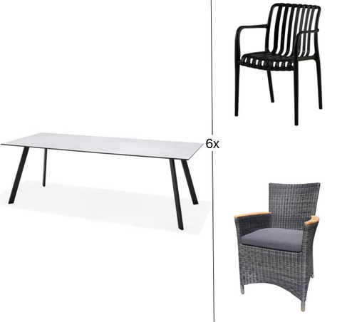 OPAL HAVESÆT MED 6 STOLE