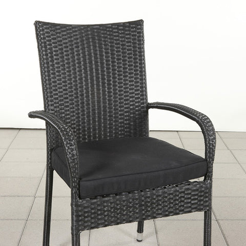 Langø stol med aston sidde hynde i sort